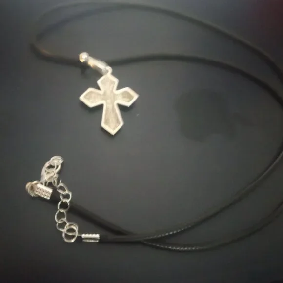 Handmade Silver Plated Cross Necklace - Picture 3 of 3